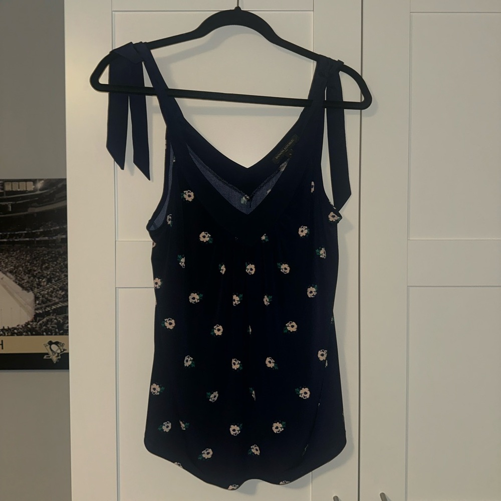 Banana Republic Dark Blue Floral Tank Top